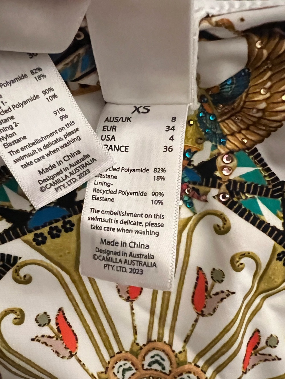 New Camilla Valley OF The Queens Bikini Set 2 PC Set Swimsuit Size XS Crystal - Picture 9 of 13